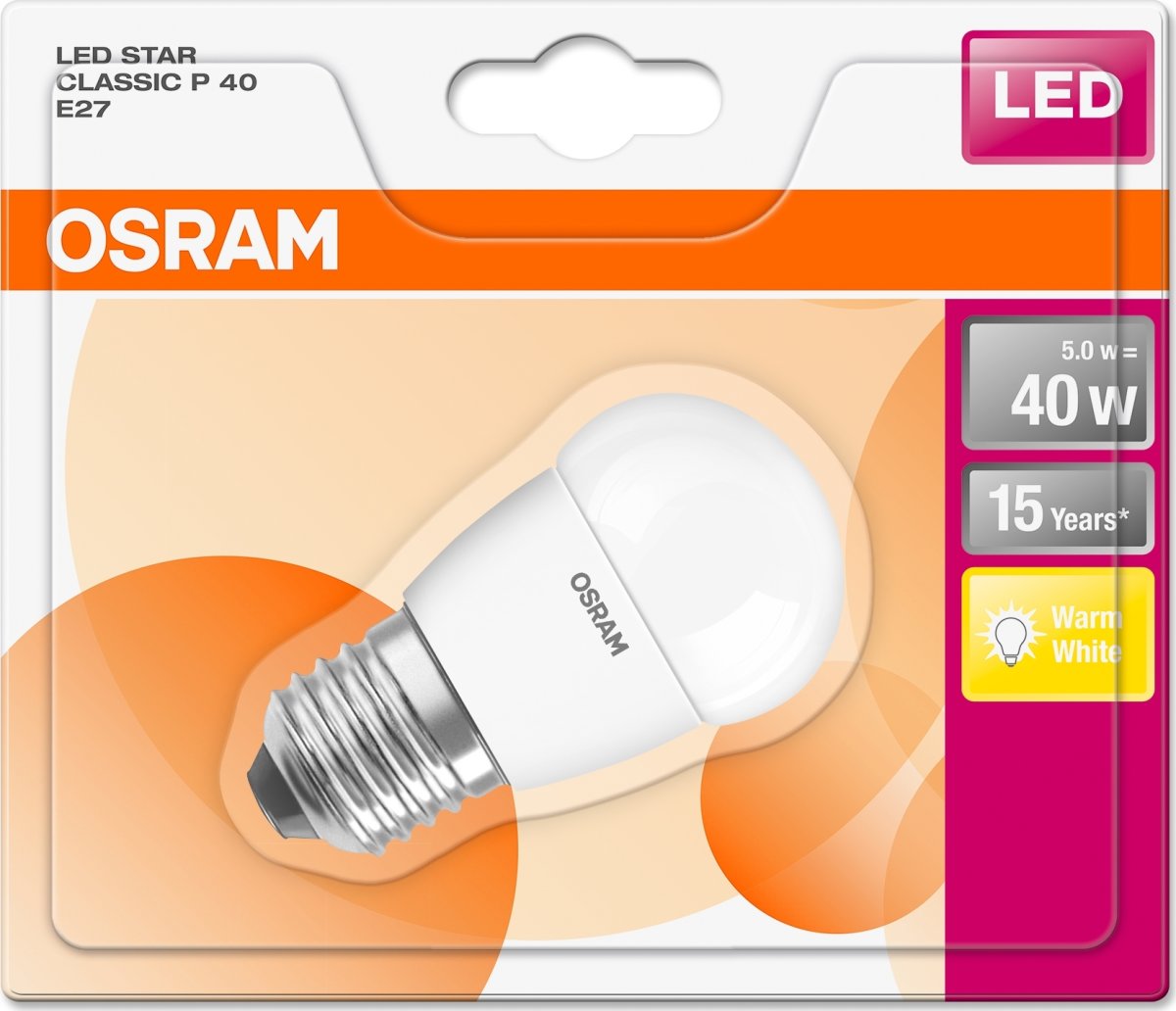 Osram LED Kronljus E27, 6 W = 40 W