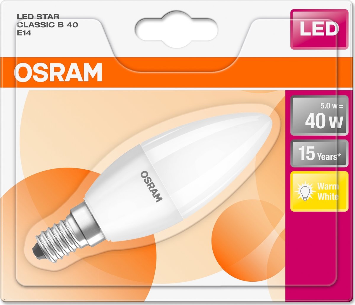 Osram LED Kronljus E14, 6 W = 40 W