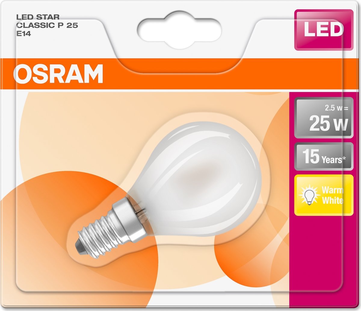 Osram Retro LED Kronljus, matt, E14, 3 W = 25 W