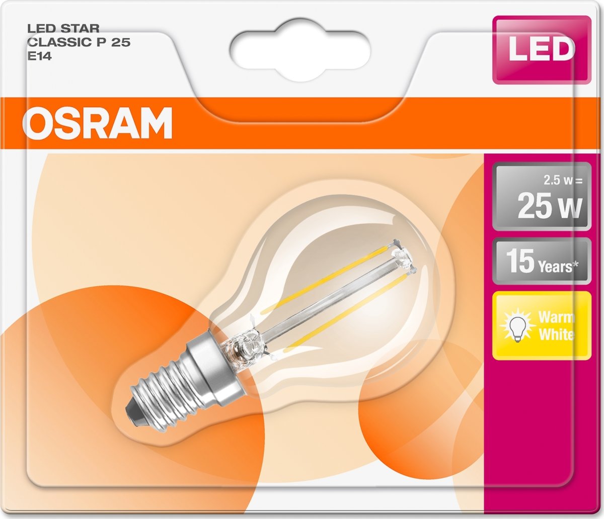 Osram Retro LED Kronepære klar E14, 2W=25W