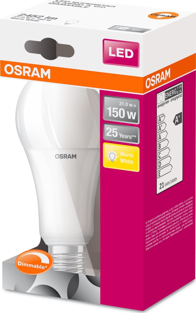 Osram LED Standardlampa E27, 21 W = 150 W, dimbar