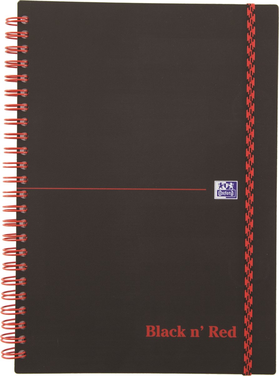 Oxford Black N' Red Anteckningsbok A5, linjerat