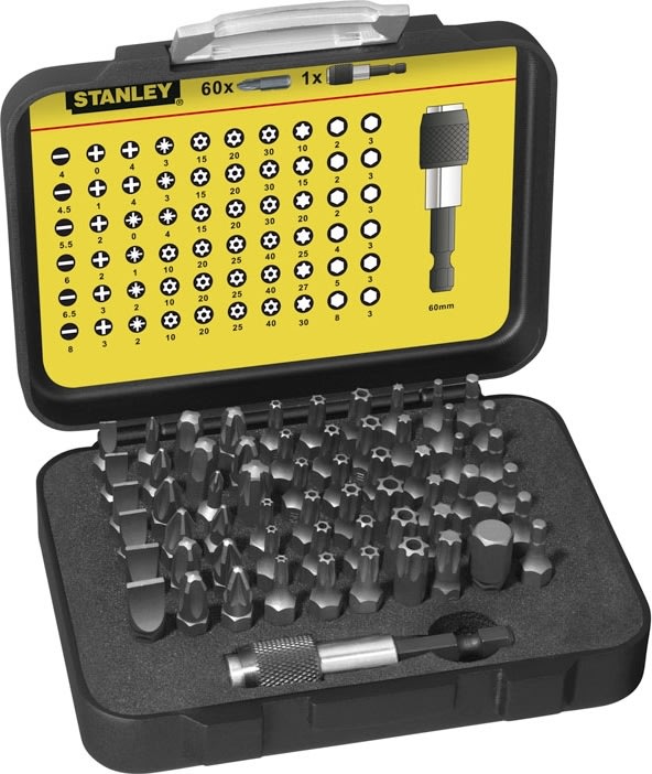 Bitsset Stanley 60 delar med magnetisk bitshållare