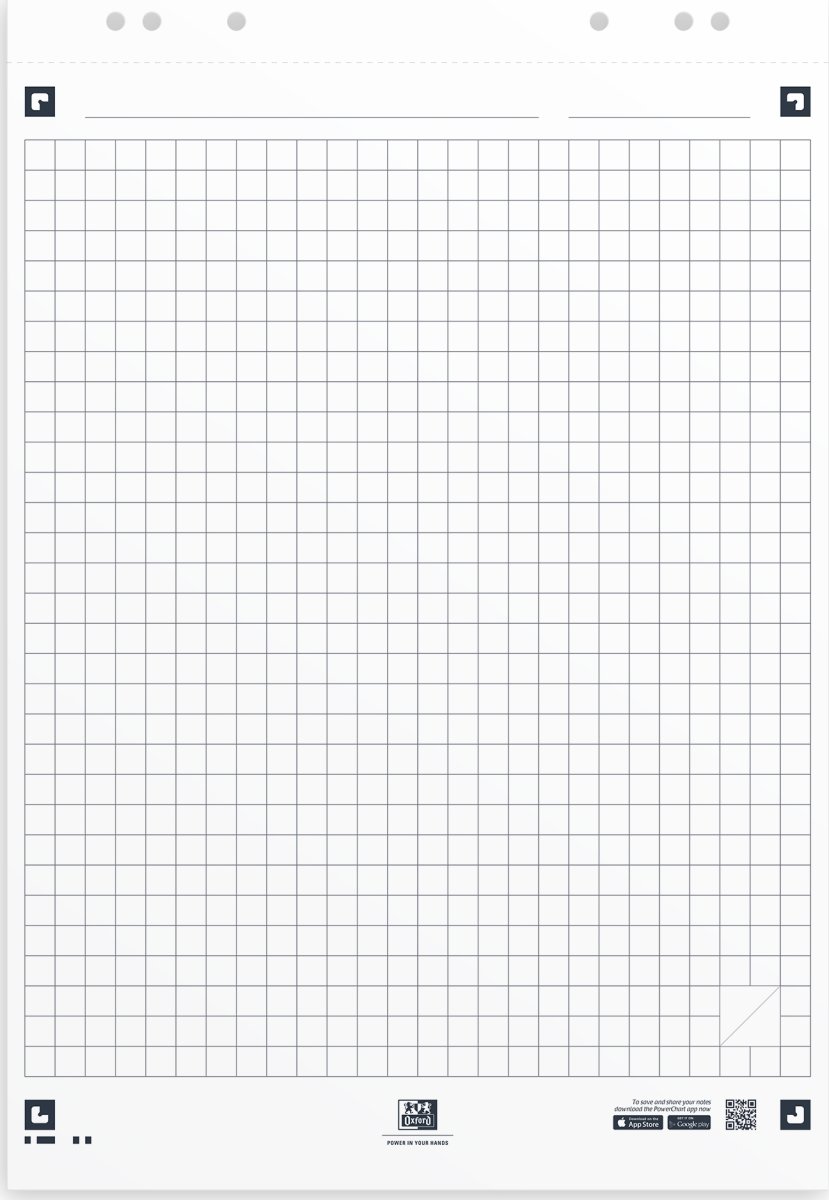 Oxford Smart Chart Blädderblock 650x980 mm, rutat