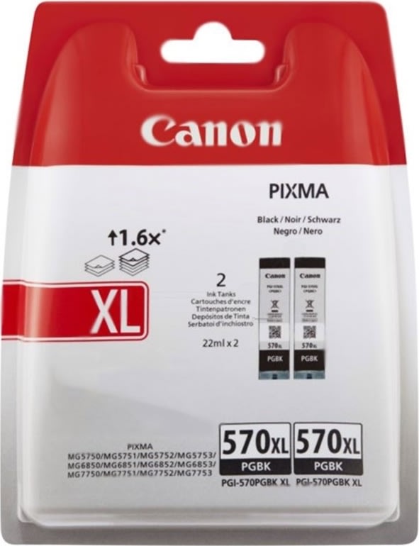 Canon PGI-570XL blækpatroner 2-pak, blister, sort