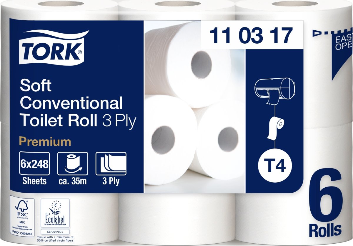 Tork T4 Premium toiletpapir, 3-lags, 42 ruller