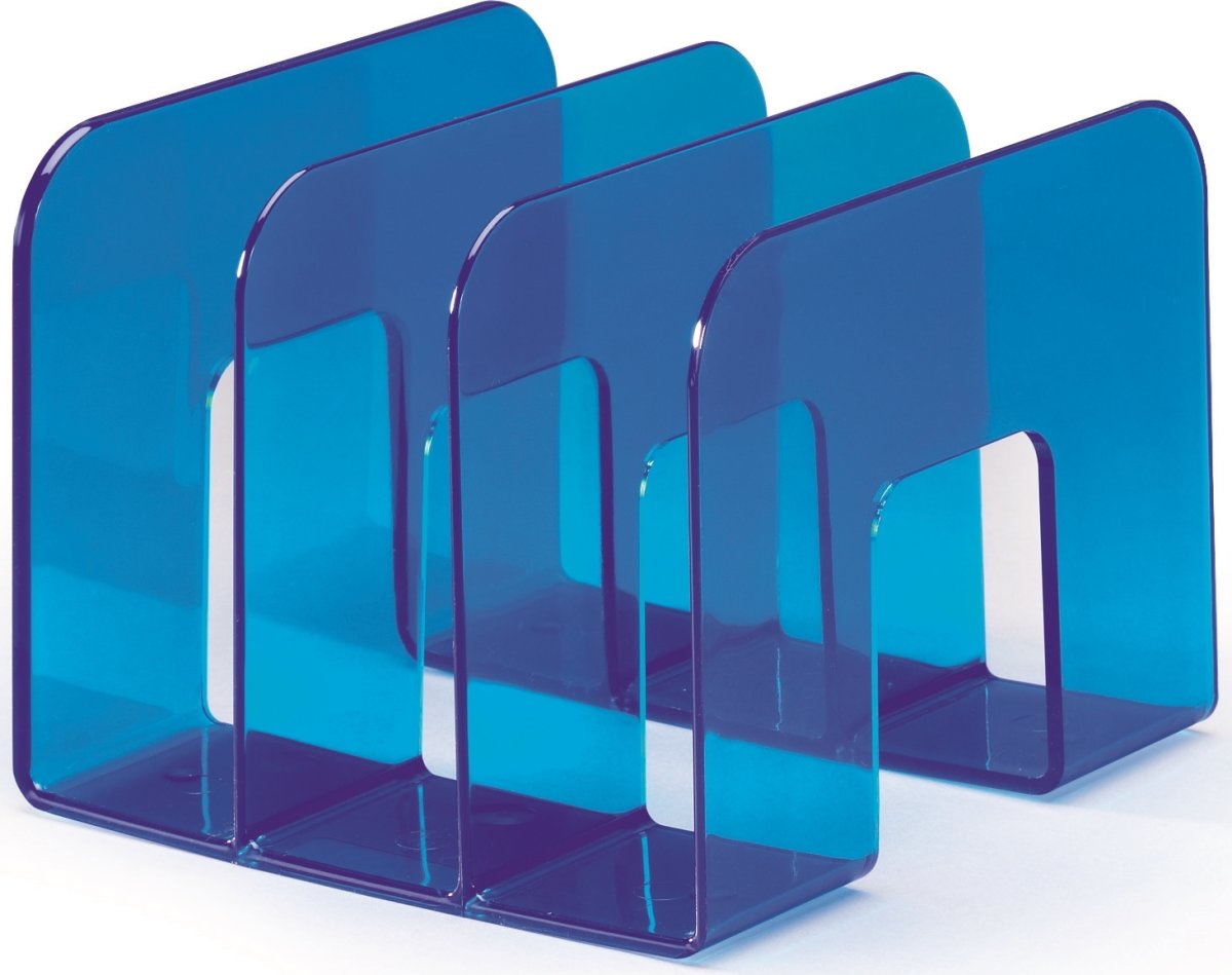 Durable bogstøtte / katalogholder, transparent blå