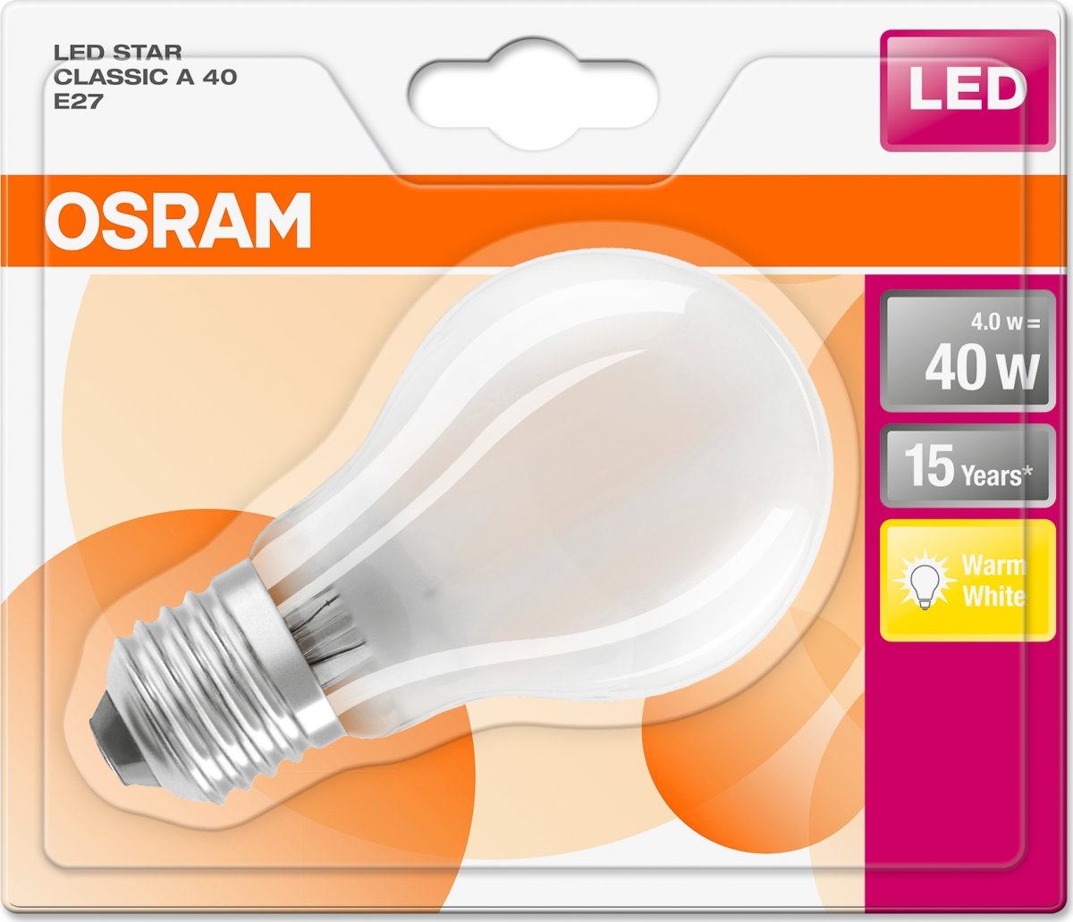 Osram Retro LED-standardlampa, matt, E27, 6 W = 40