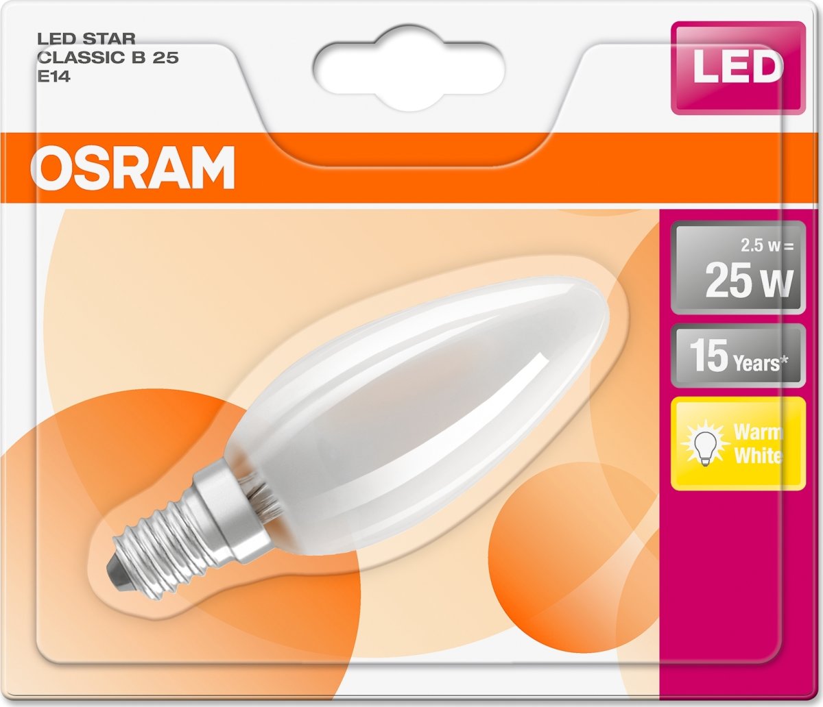 Osram Retro LED Kronljus, matt, E14, 3 W = 25 W