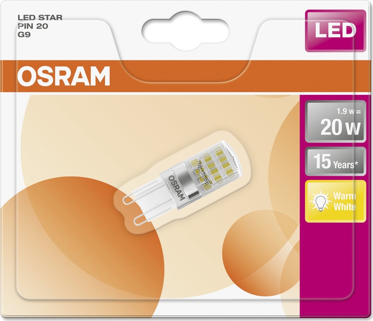 Osram LED-stift halogenlampa G9, 1,9 W = 20 W, 240