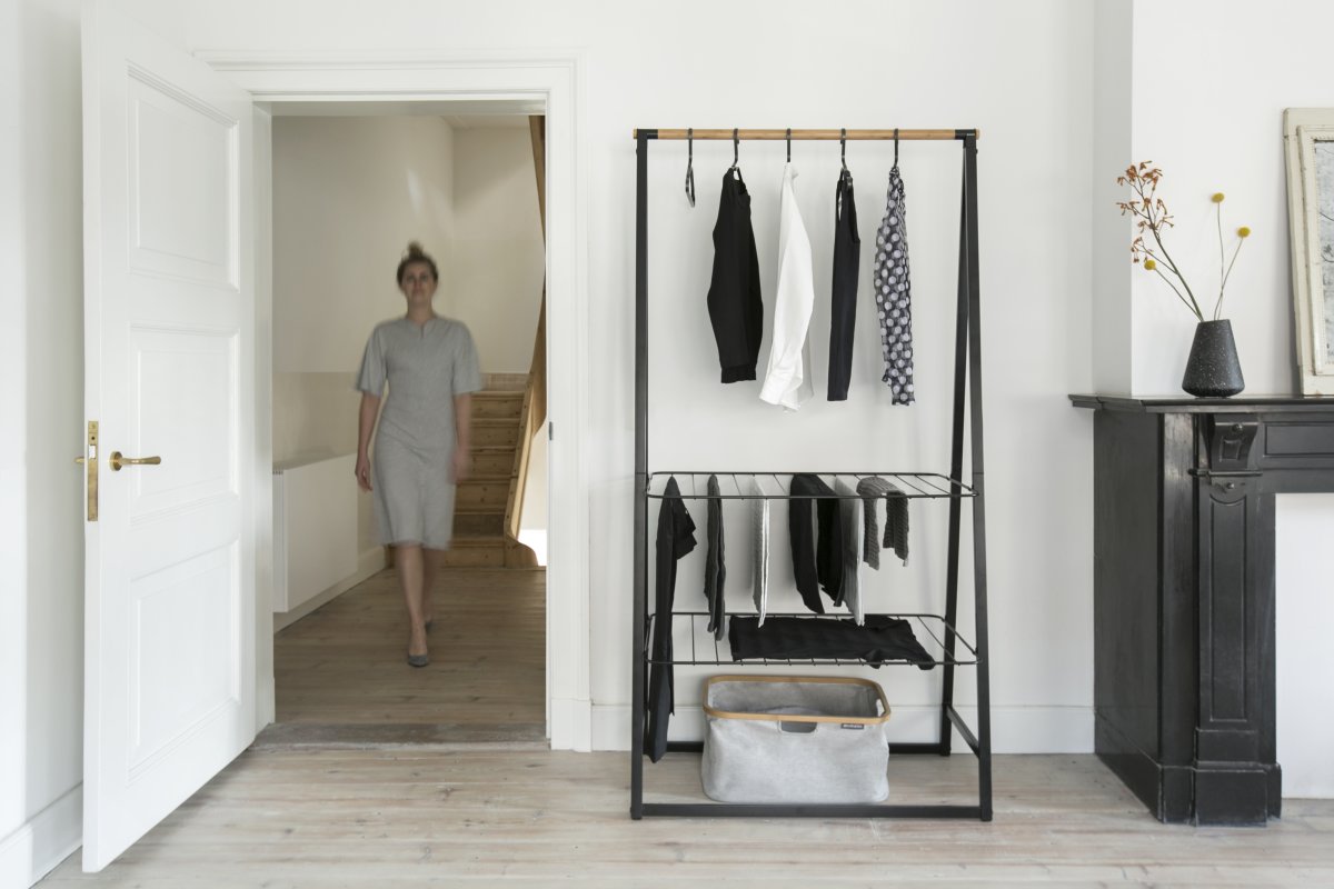 Brabantia Linn Garderobsstativ, Bred, Svart