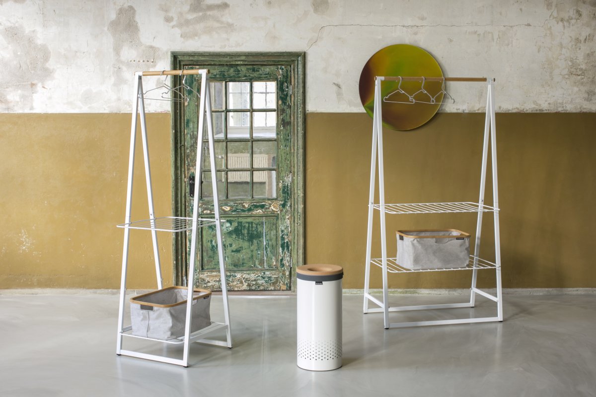 Brabantia Linn Garderobsstativ, Bred, Vit