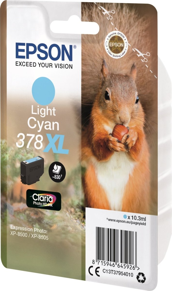 Epson T378 XL bläckpatron, ljus cyan
