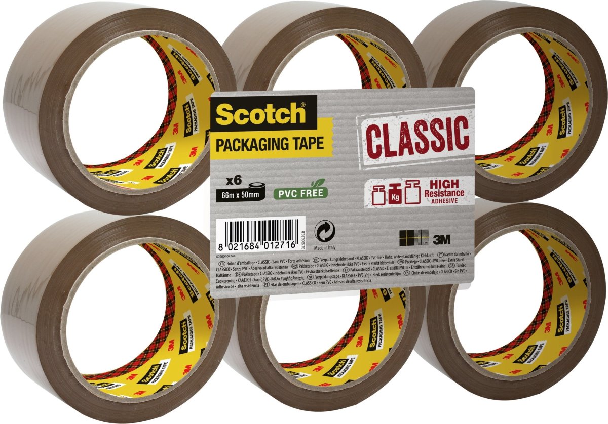 3M Scotch Packtejp 50 mm, PP, brun