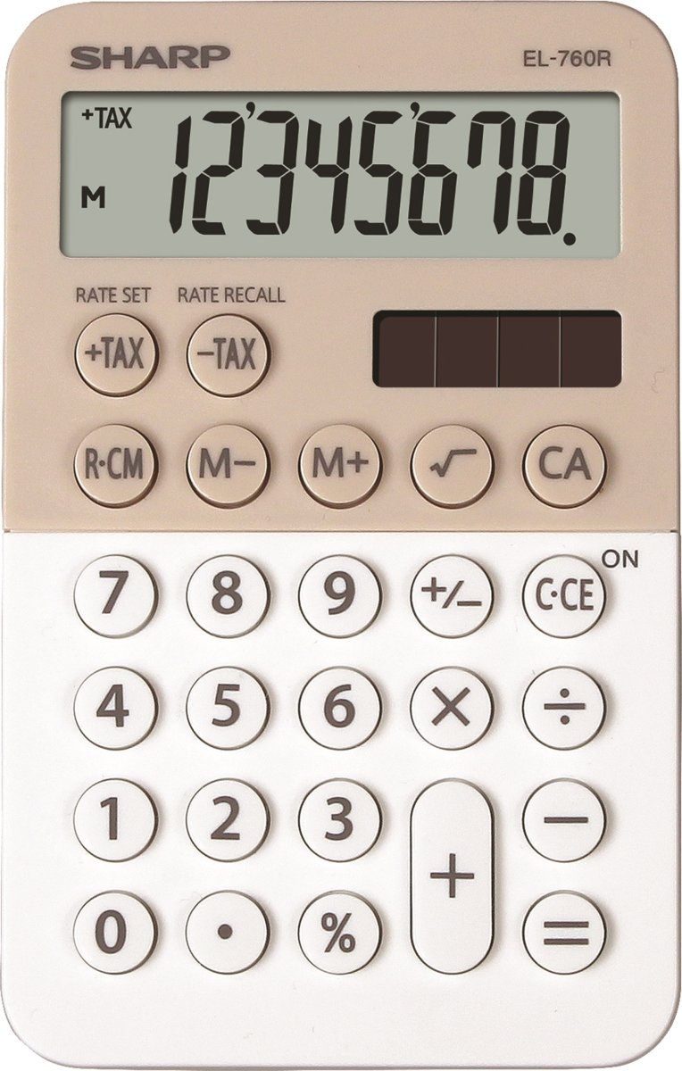 Sharp EL-760R kalkylator, vit/cappuccino