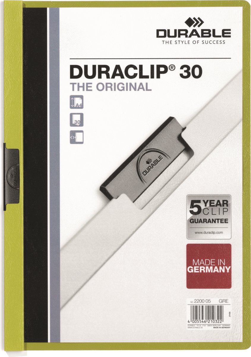 Durable Duraclip 30 klämmapp, grön