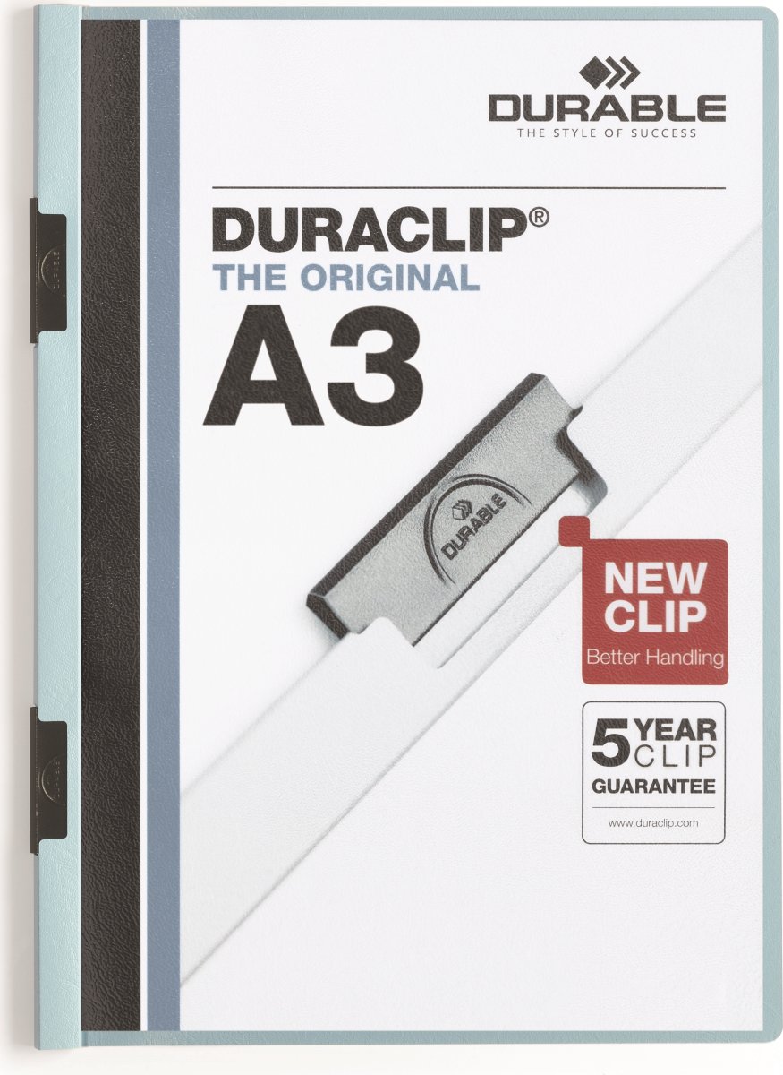 Durable Duraclip A3 klämmapp, blå