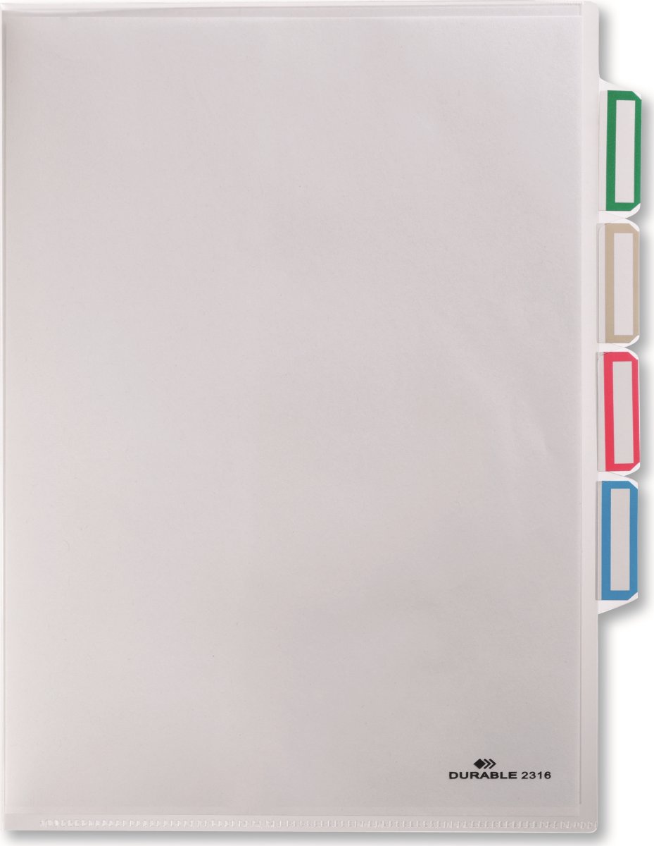 Durable plastmapp, A4, 3-delad, 5 st.