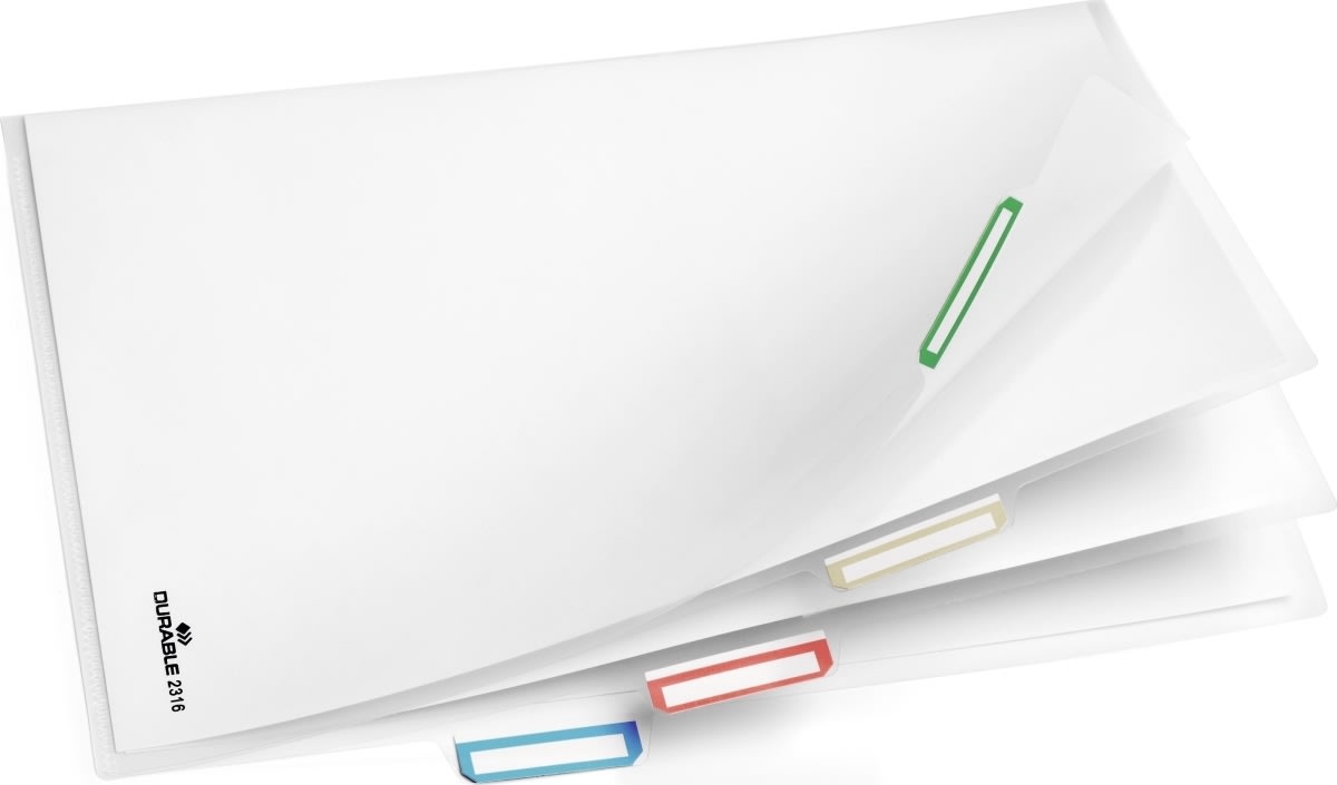 Durable plastmapp, A4, 3-delad, 5 st.