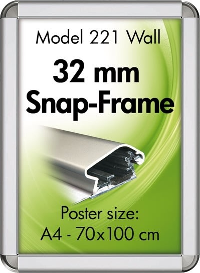 Alu Plakatramme, Snap-frame, A1, Alu/sølv