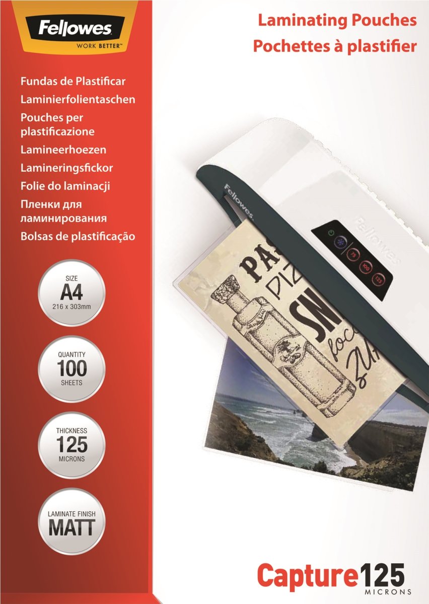 Lamineringsfickor Fellowes Capture A4 125 micron