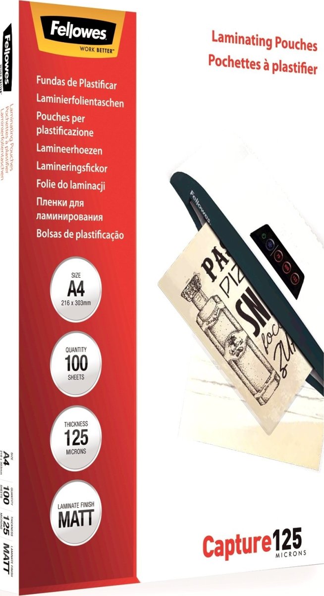 Lamineringsfickor Fellowes Capture A4 125 micron