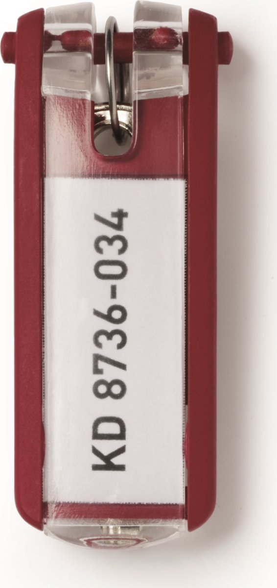 Durable Key Clip nyckelring/bricka, 6 st, röd