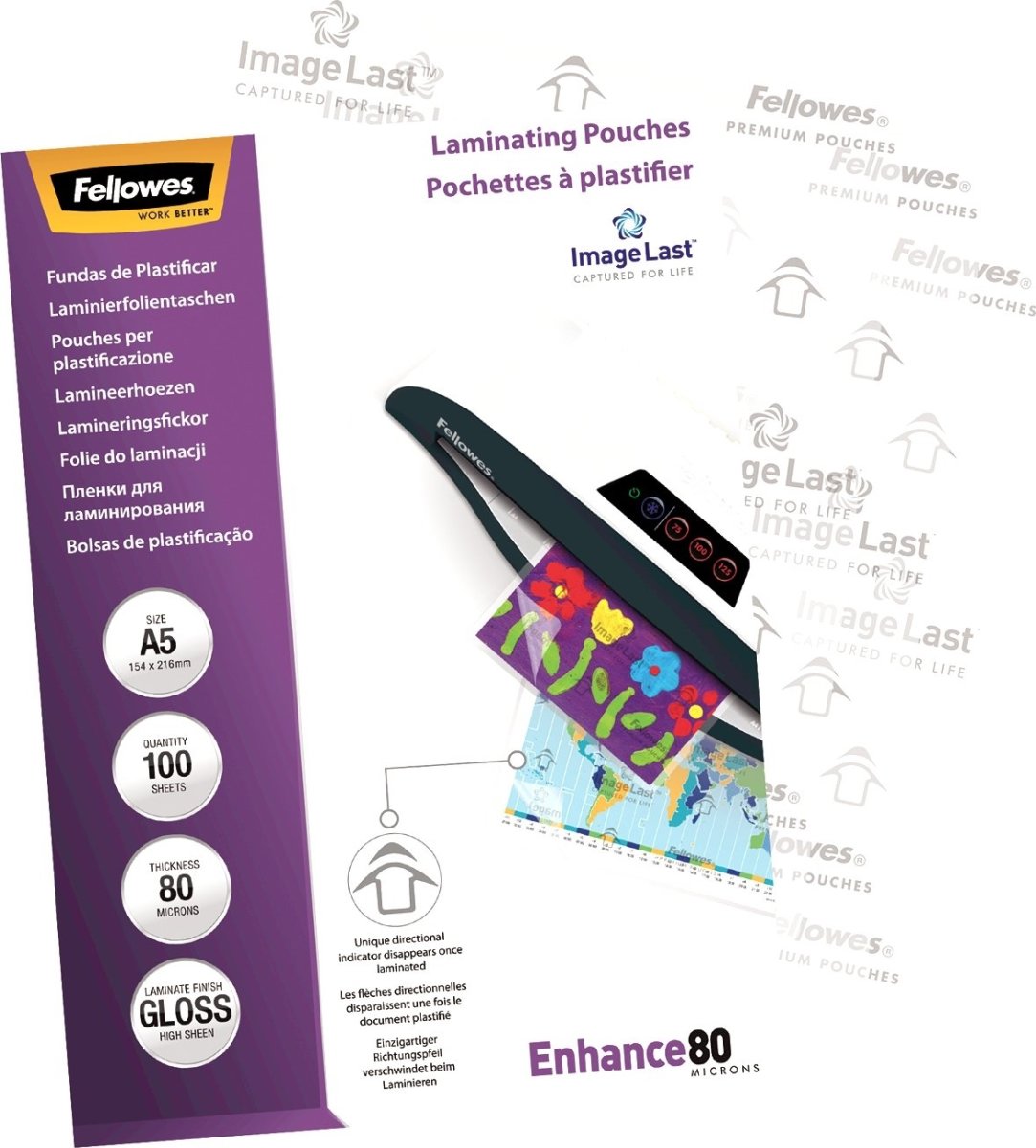 Lamineringsfickor Fellowes Enhance A5 80 micron