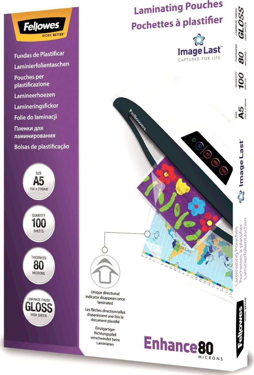 Lamineringsfickor Fellowes Enhance A5 80 micron