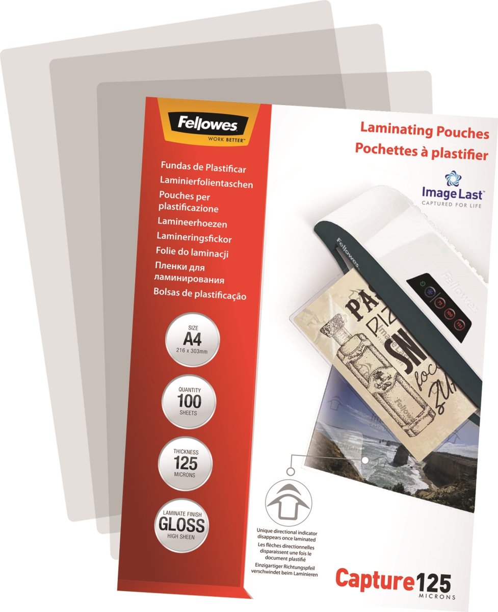 Lamineringsfickor Fellowes Capture A4 125mic Gloss