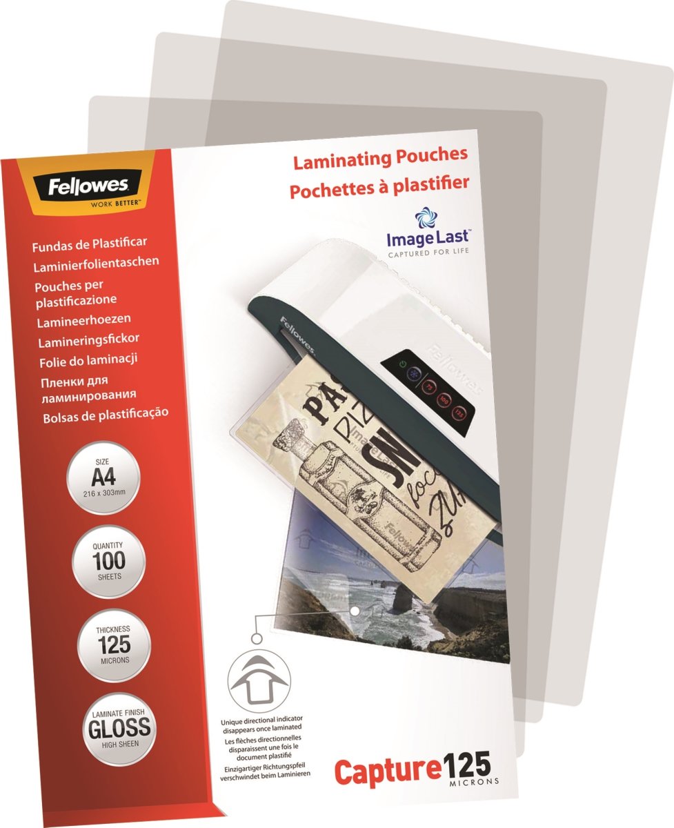 Lamineringsfickor Fellowes Capture A4 125mic Gloss