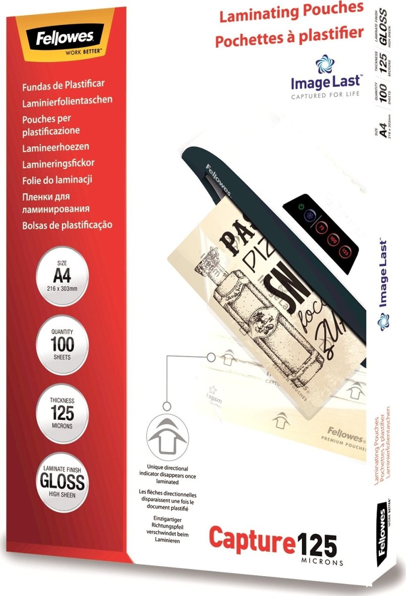Lamineringsfickor Fellowes Capture A4 125mic Gloss