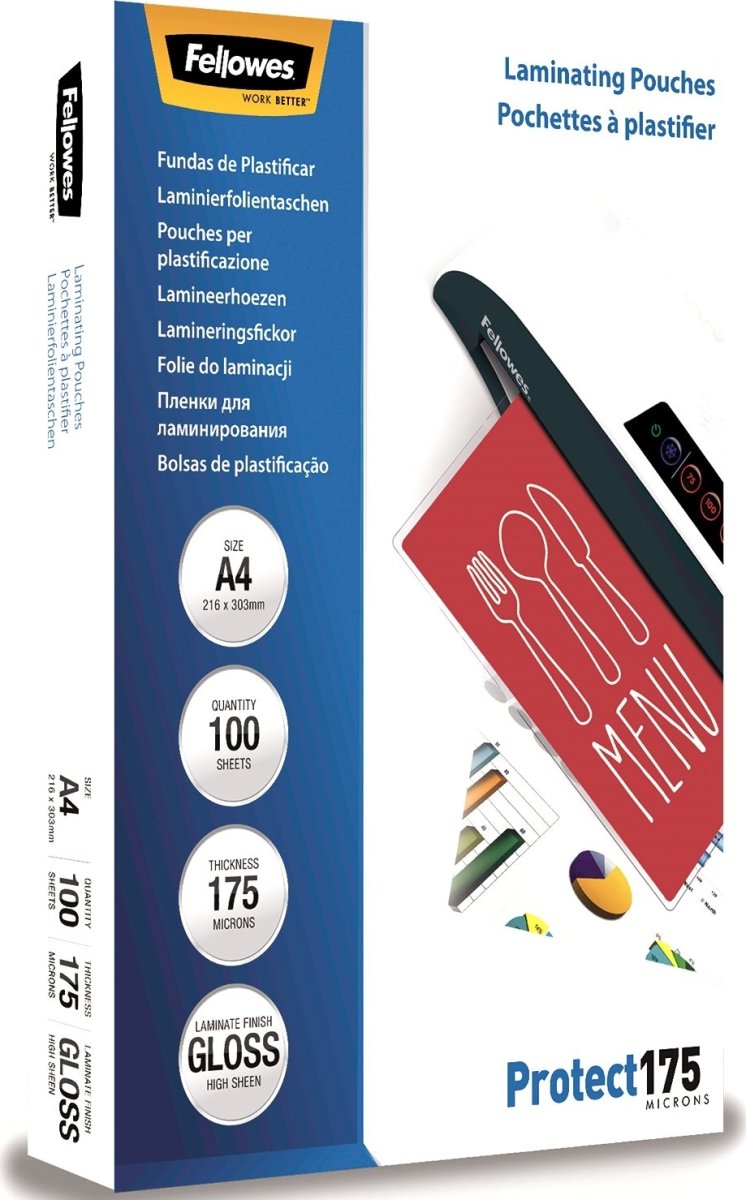 Lamineringsfickor Fellowes Protect A4 175mic Gloss