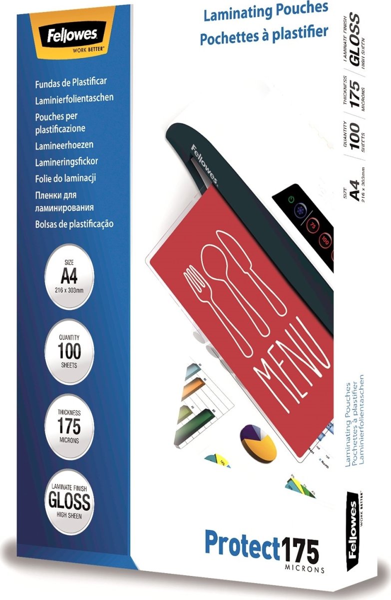 Lamineringsfickor Fellowes Protect A4 175mic Gloss