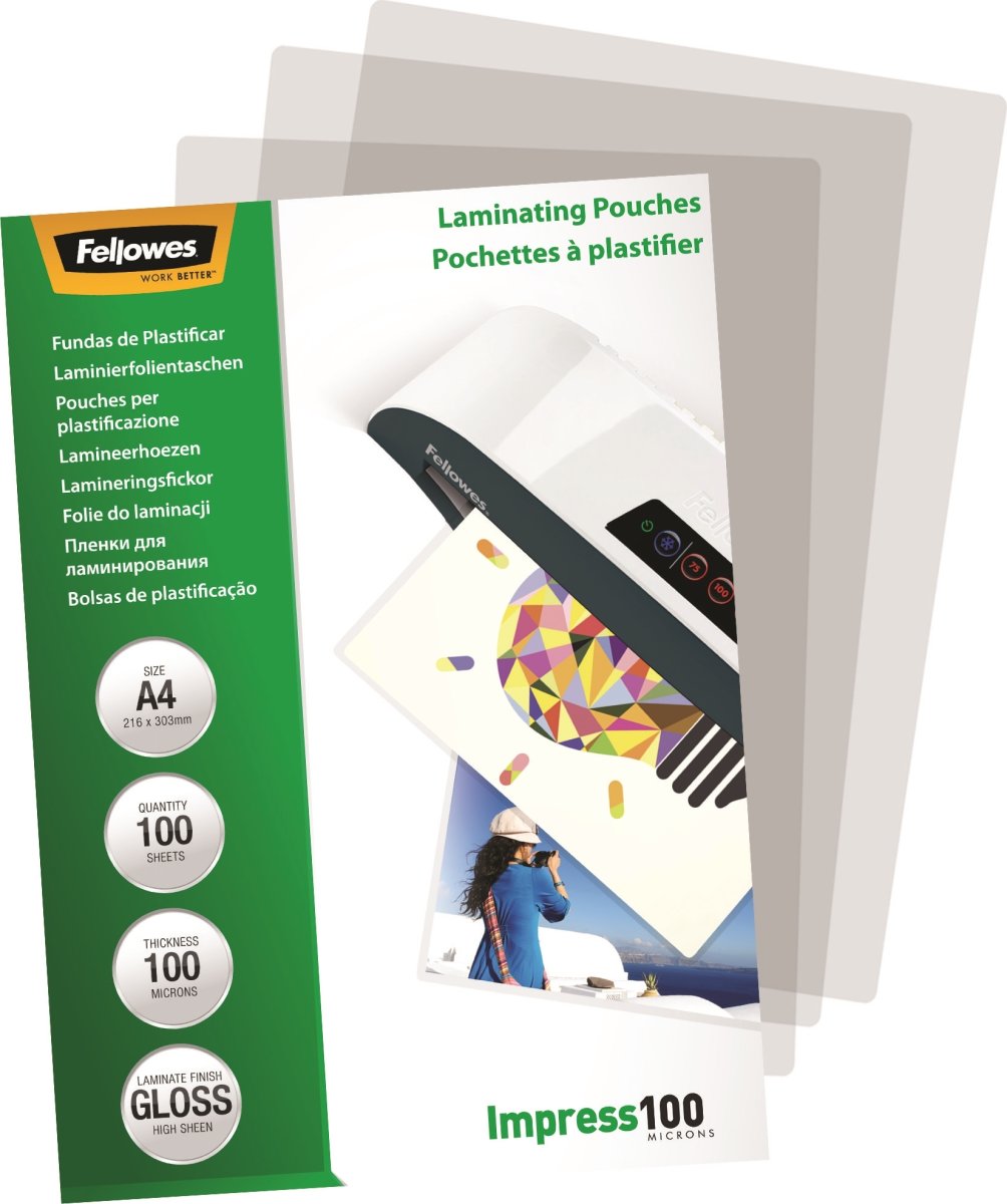 Lamineringsfickor Fellowes Impress A4 100 mikron