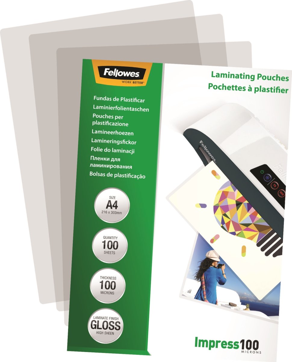 Lamineringsfickor Fellowes Impress A4 100 mikron