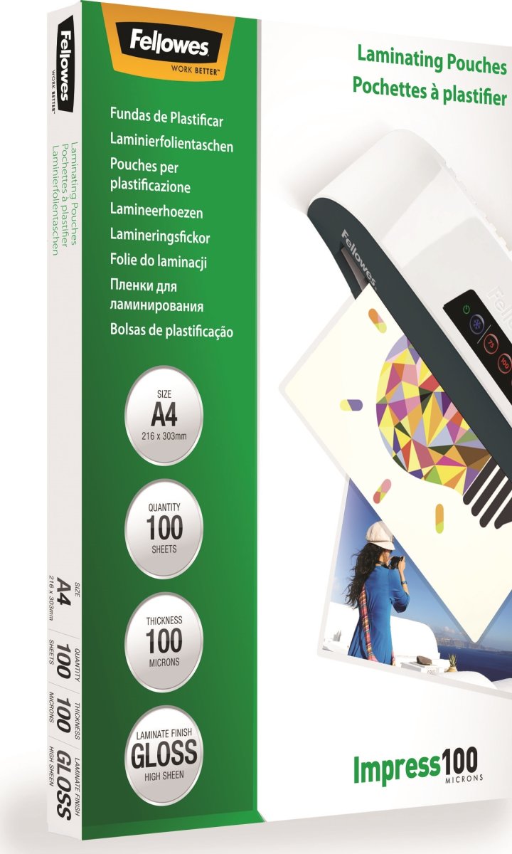 Lamineringsfickor Fellowes Impress A4 100 mikron