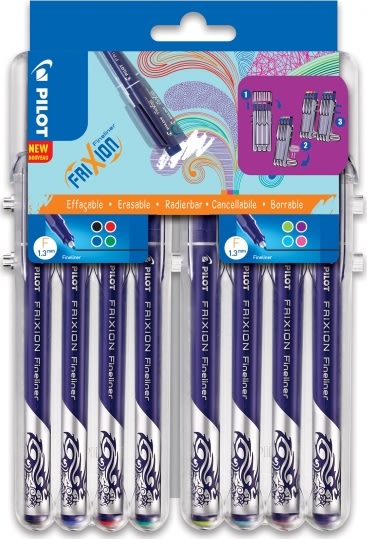 Fiberpenna Pilot FriXion Fineliner F 8 färger