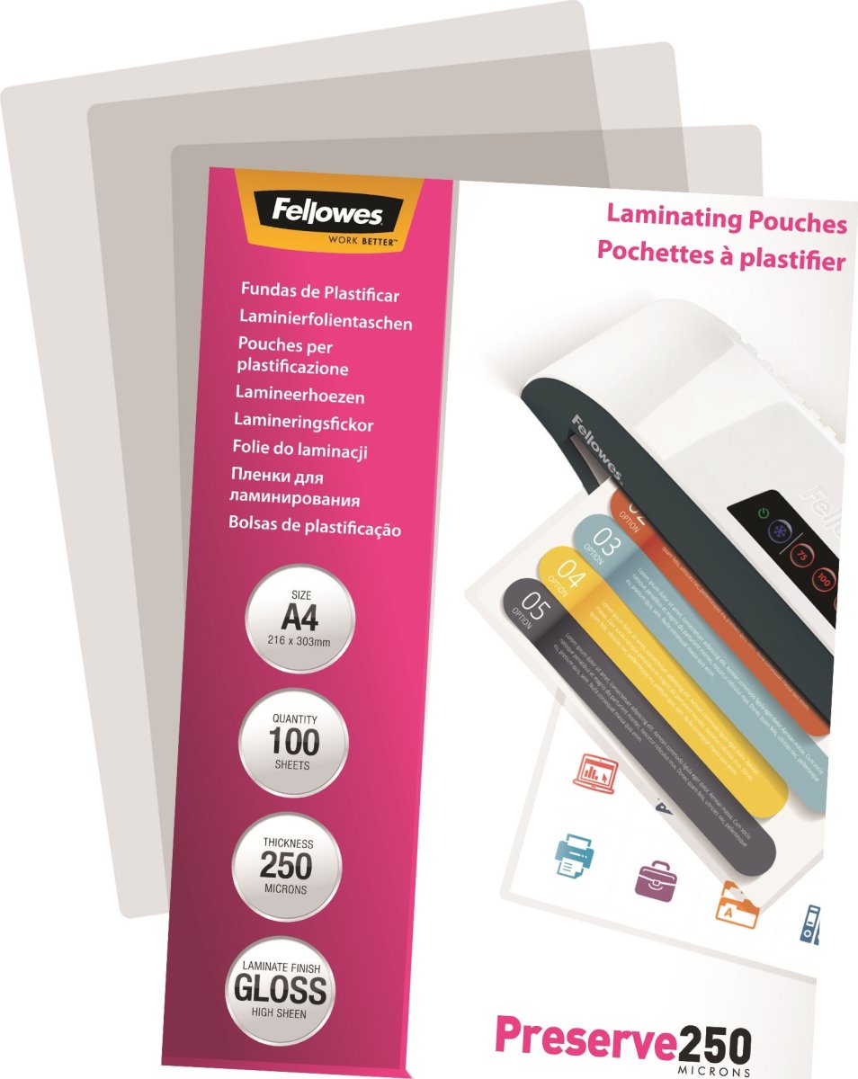 Lamineringsfickor Fellowes Preserve A4 250 micron