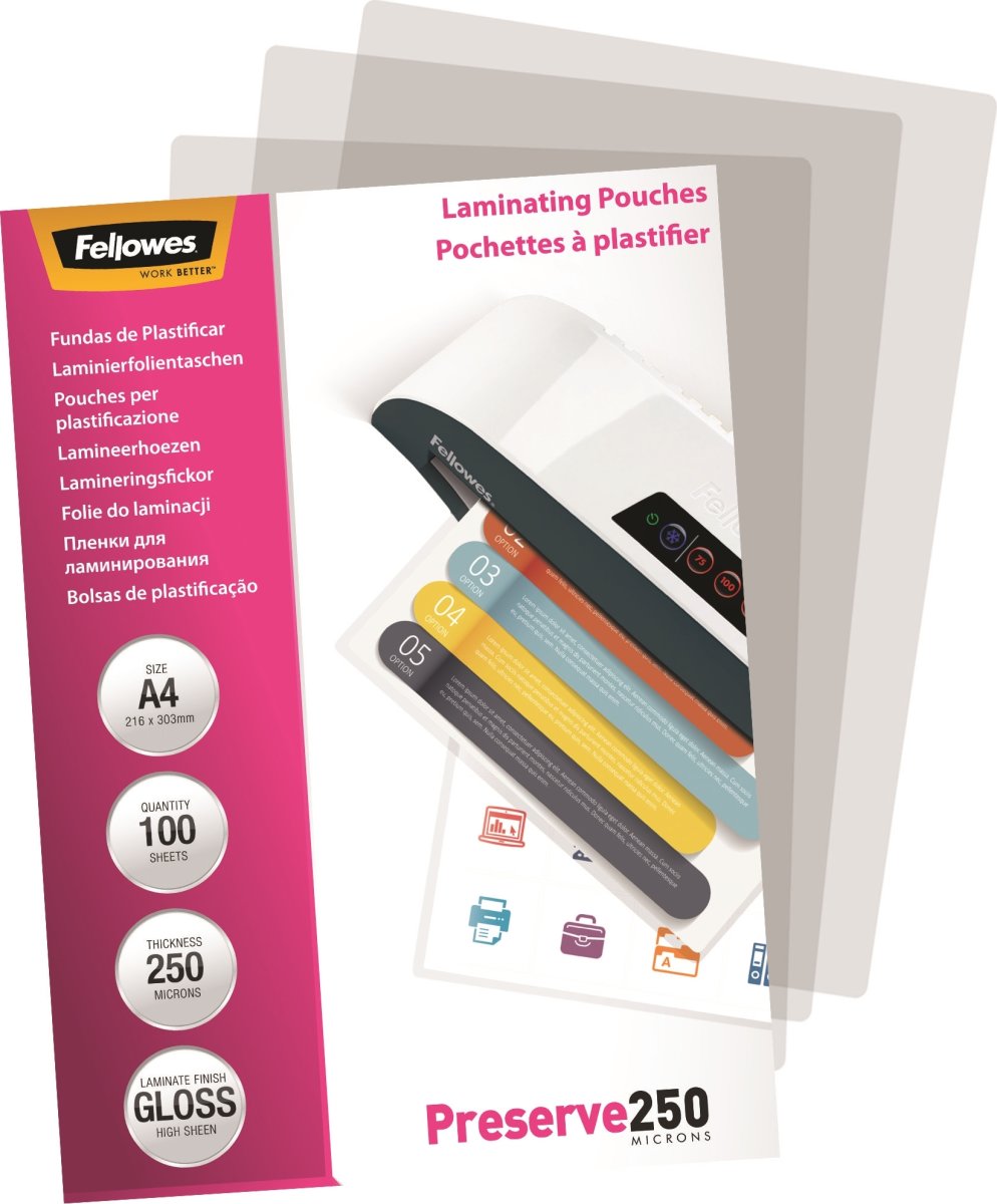 Lamineringsfickor Fellowes Preserve A4 250 micron
