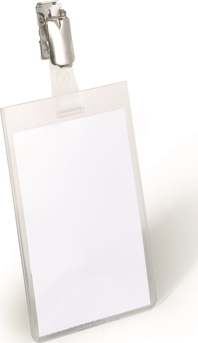 Durable Namnskylt med klämma 90x60 mm, 25 st.