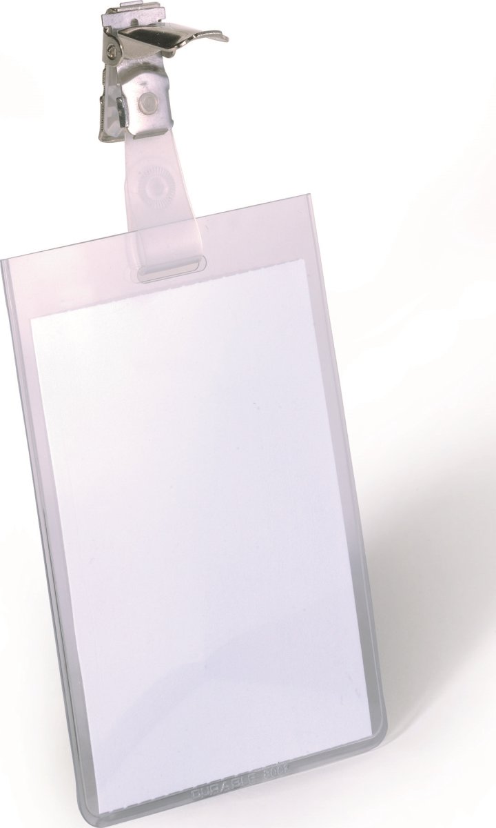 Durable Namnskylt med klämma 90x60 mm, 25 st.