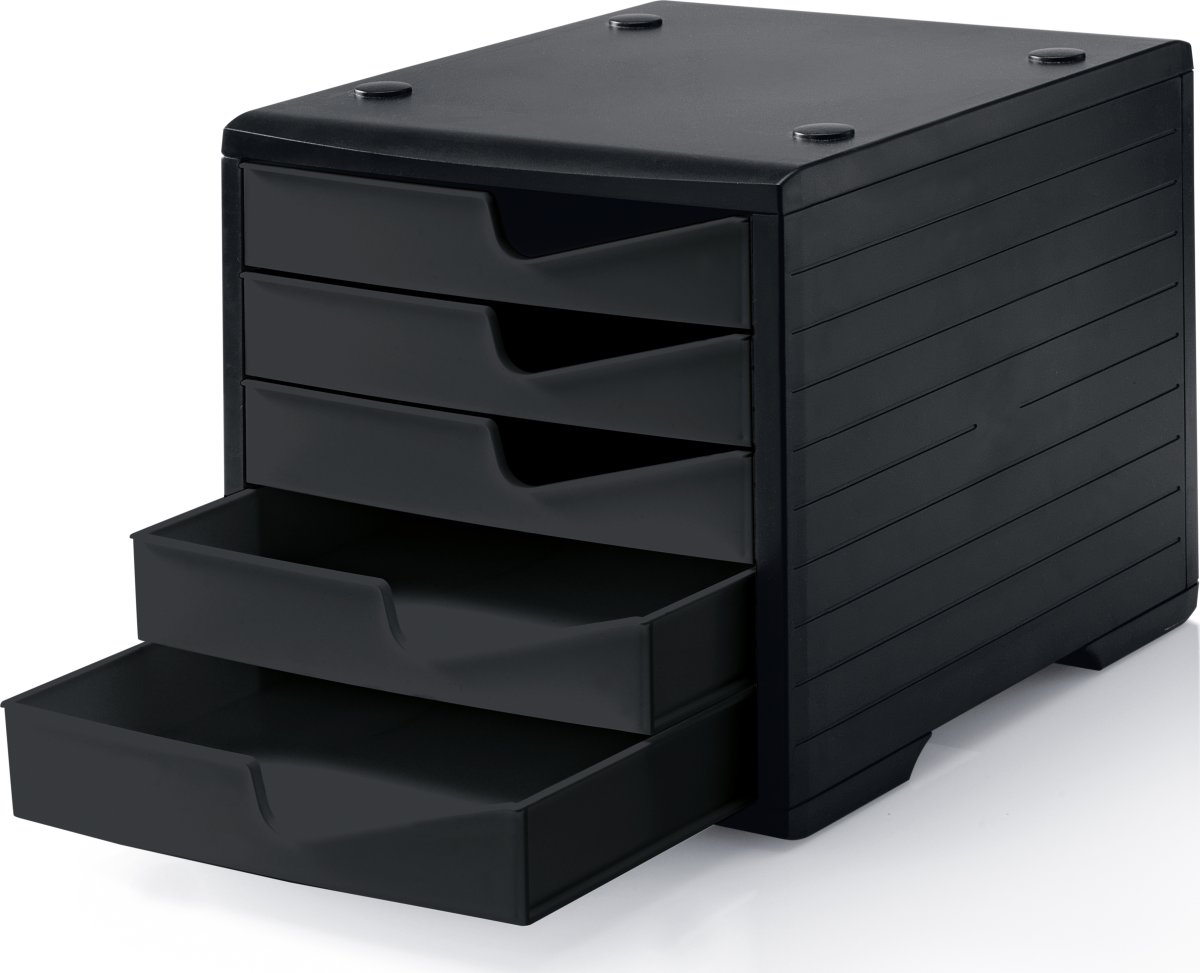 Styrswing förvaringsbox med 5 lådor, svart
