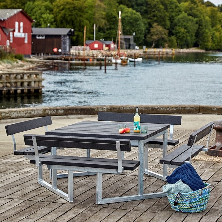 Plus Twist bänkset med 4 ryggstöd RePlast | 227 cm