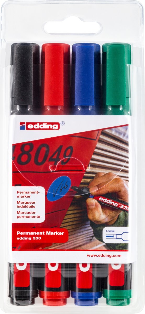 Märkpenna Edding 330 Permanent 4 färger