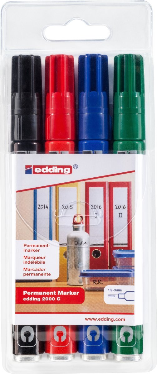 Permanent märkpenna Edding 2000C 4 st