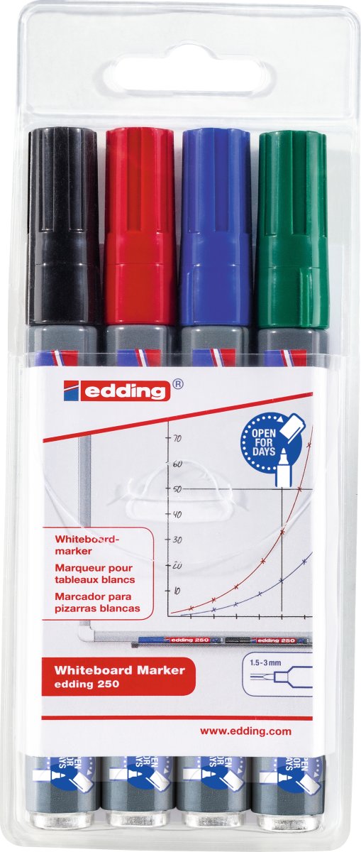 Whiteboardpenna Edding 250 4 färger