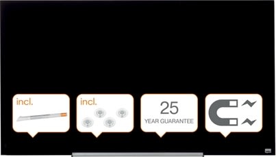 Whiteboard Nobo Diamond Glas Svart 71,1x126 cm