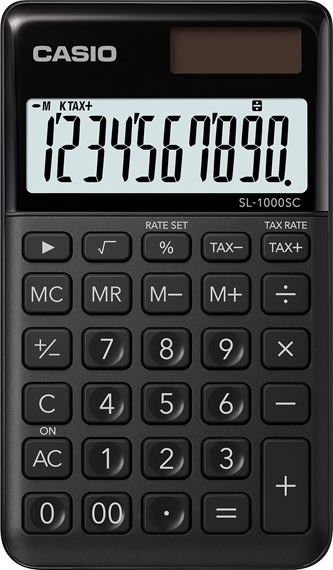 Casio SL-1000TW bordsräknare, svart