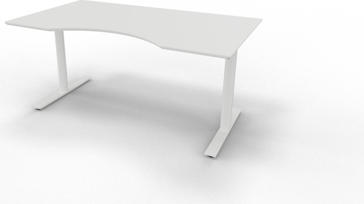 InLine hæve/sænkebord 160x90 hvid/hvid m. center